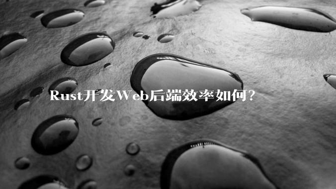 Rust开发Web后端效率如何？